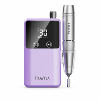 Machine à percer les ongles populaire HOWYEA 30000 tr/min, stylo de manucure rechargeable portable, compatible prises US/UK, pour usage domestique et professionnel en salon