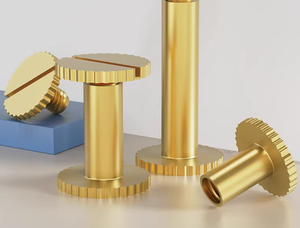 Vis de reliure à fente moletée en laiton pour hommes et femmes, vis de reliure à tête plate en laiton pour carnets de poche, rivets Chicago - Product Image 1