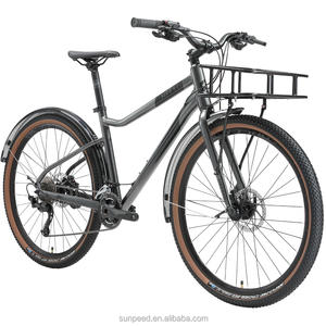 SUNPEED 27,5 "Vintage aleación City Street Touring Bike cercanías bicicleta adulto ciudad bicicleta para hombres con estante trasero - Product Image 3