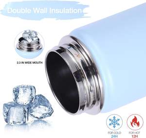 Botella Deportiva de Acero Inoxidable con Aislamiento Térmico, Libre de BPA, Diseño Innovador, 32 oz, con Tapa Antipolvo y Pajita - Product Image 3