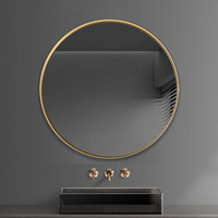 Miroir mural rond de luxe pour la décoration de la maison, grand miroir de salle de bain de haute qualité avec cadre en métal, miroir circulaire, Spiegel