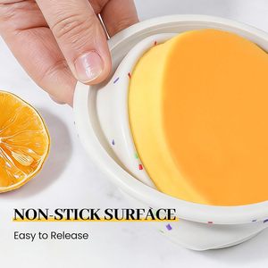 Moules à gâteau miniatures en silicone avec cadre renforcé en métal, antidérapants, résistants à la chaleur, petits moules ronds pour gâteaux smash, pour la pâtisserie à domicile - Product Image 4
