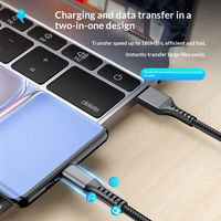 Câble USB Type C tressé en cuivre pur, fourni par l'usine, charge rapide, transfert de données 480 Mbps, connecteur nickelé, multicolores, compatible iOS
