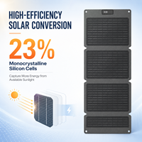 Panneau solaire portable pliable à 4 panneaux avec conversion à haut rendement pour le camping, les voyages et les situations d'urgence, vente en gros OEM ODM