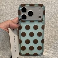 Coque personnalisable DIY tendance pour iPhone 18 17 Pro Max, motif pois contrastant, style coréen, ultra-fine, couverture intégrale