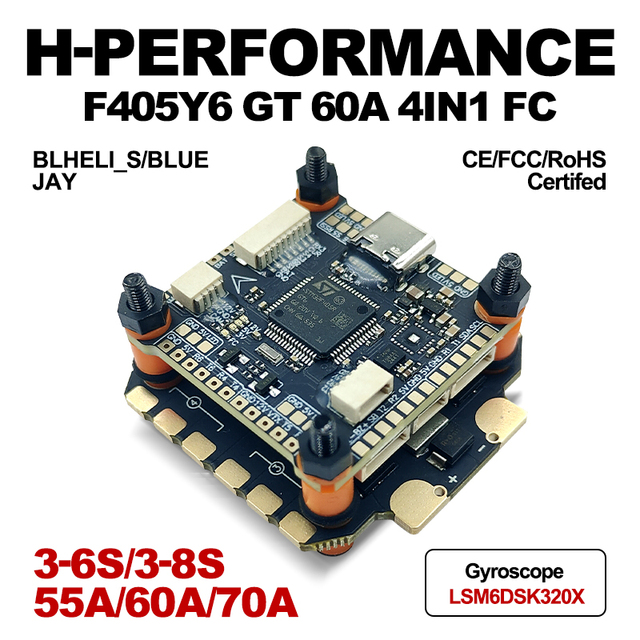 DAKEFPV F405Y6 FC LSM6DSK320X Flight Controller INAV BLHELI_S 55A 4in1 ESC 30.5X30.5mm Protection Plastic for Compatible