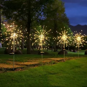 New Style Hot Sale 2 Modes 150 LED Fairy Light Landscape Solar Powered Starburst Waterproof Copper Wire Outdoor Garden Light