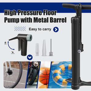 ปั๊มลมแบบตั้งพื้น BOMO รุ่น Heavy Duty แรงดันสูง 160 PSI พร้อมเกจวัดแรงดัน สำหรับจักรยาน มอเตอร์ไซค์ ลูกบอล ห่วงยาง และจักรยานเสือภูเขา - Product Image 4