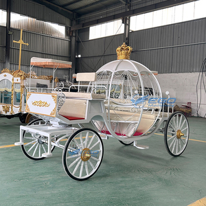 รถม้าชมวิวทรงฟักทองแบบอังกฤษสุดหรู 6 ที่นั่ง ยี่ห้อ Crown-Wedding พร้อมยางตัน ขายพร้อมรับมัดจำ - Product Image 4