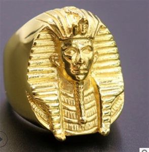 Bagues de mode rétro en forme de sphinx égyptien antique, ornées d'éléments de momie et de pharaon, en or, pour hommes et femmes - Product Image 6