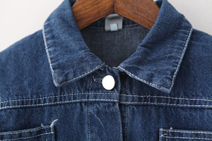 Giacche di jeans con taglio a vento Bomber personalizzato da ragazza di abbigliamento all'ingrosso all'ingrosso - Product Image 3