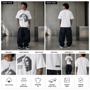 T-shirt <span class=keywords><strong>en</strong></span> coton 100% personnalisé OEM, surdimensionné, à séchage rapide, 240 g/m², pour hommes, sans marque - Product Image 3