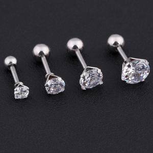 2025 Trendy Cubic Zirconia Hypoallergenic <strong>Stud</strong> Earrings for Women <strong>Cartilage</strong> Fashion G23 Pure Titanium Earrings - Product Image 4