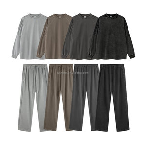 Bán Buôn Hai Lớp Dài Tay Áo Áo Sơ Mi Tùy Chỉnh Chất Lượng Cao Vòng Cổ Dài Tay Áo Sơ Mi Và Quần Phù Hợp Với Rửa Hai Mảnh Thiết Lập - Product Image 6