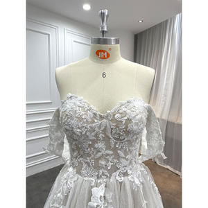 Magnifique robe de mariée à épaules dénudées <span class=keywords><strong>2022</strong></span>, style <span class=keywords><strong>civil</strong></span> bohème, appliquée, perlée, <span class=keywords><strong>robes</strong></span> de mariée modestes, <span class=keywords><strong>robes</strong></span> de mariée scintillantes pour femmes - Product Image 5