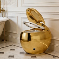 Nouvelle toilette intelligente de luxe 2026, style créatif, WC rond, sanitaires en céramique, cuvette de toilette intelligente plaquée or