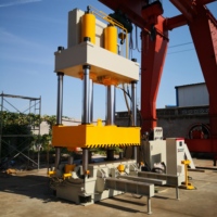 Prensa Hidráulica de Cuatro Columnas de 400 Toneladas, Máquina de Punzonado para Fregaderos de Piedra de Cuarzo para Cocina y Baño, con Motor PLC y Bomba de Engranajes