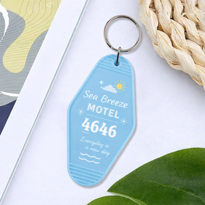 Resort Metal Key Tag Custom Engraved Hotel Keychain for Travel Souvenir <b>Gift</b> Supply - Product Image 2