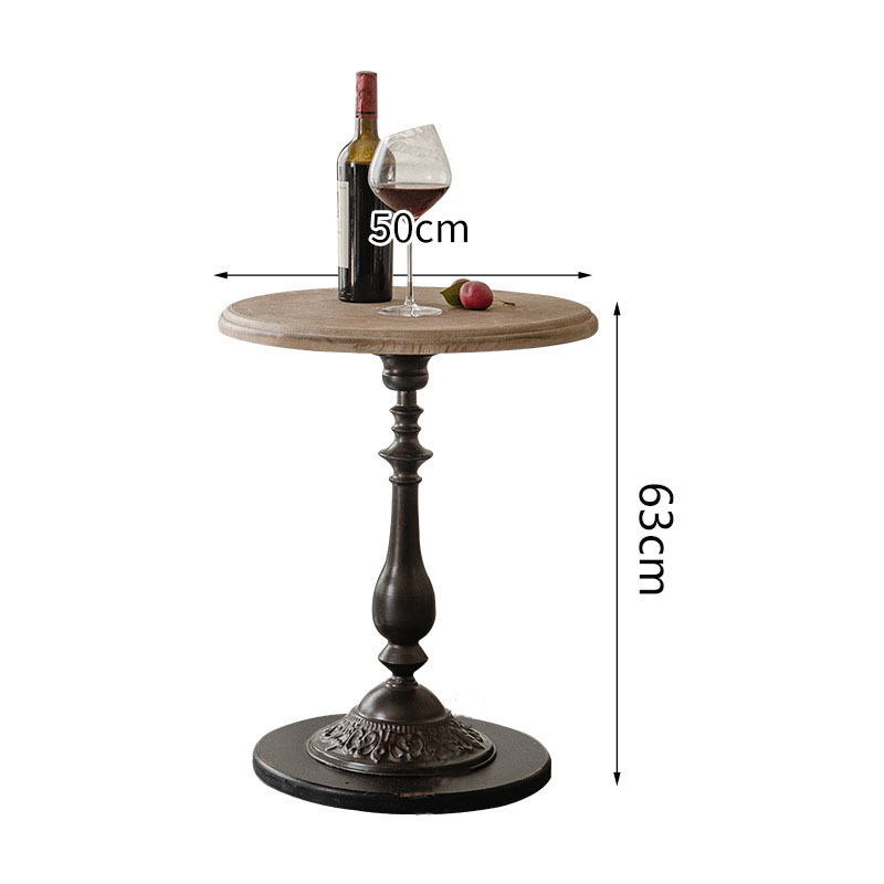 Mesa redonda, negro envejecido - A25