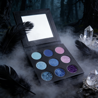Kustomisasi Palet Eyeshadow DIY Berkilau Tinggi dengan 9 Warna Bubuk, Eyeshadow Duochrome Tunggal untuk Riasan Mata