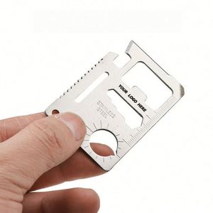 Porte-cartes multifonction pour le camping en plein air, couteau de survie en acier inoxydable, outil portable de taille carte de crédit pour cadeaux promotionnels - Product Image 1