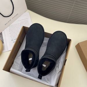 הסיטונאי חורף עור אמיתי נערה נגד החלקה פרווה פרווה חמה פרווה קצרה שלג קצר לוח מגפי נשים - Product Image 3