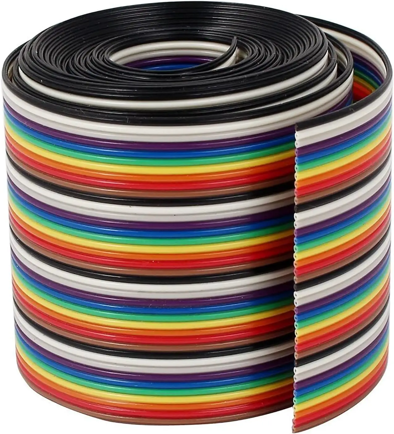 Cable de puente de cinta de arco iris multicolor flexible 40PIN Dupont Wire Dupont Cable plano