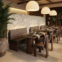 Meubles de restaurant haut de gamme, sur mesure, modernes, durables, tables et chaises en bois, ensemble de banquettes en bois massif.