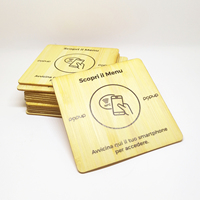 Carte de commentaires Google en bois avec puce NFC, impression personnalisée