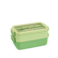 Boîte à lunch bento en acier inoxydable 304, anti-fuite, compatible micro-ondes, avec extérieur en plastique, logo personnalisé, boîte à lunch bento pour enfants