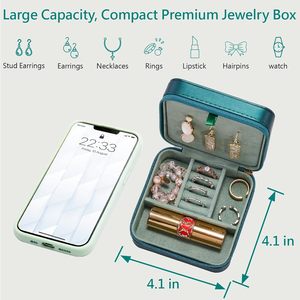 Boîte d'emballage de bijoux personnalisée de luxe en cuir PU rouge, blanc et vert avec logo, pour cadeaux uniques d'usine - Product Image 3