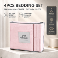 Ensemble de draps de lit en microfibre écologique de style européen, 4 pièces, série 2800, toucher doux, poche profonde, sans plis, respirant