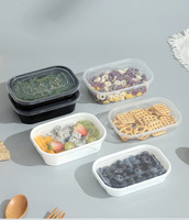 Voedselveilige PP magnetronbestendige BPA-vrije 260ml 370ml lekbestendige rechthoekige voedselbewaarbak voor maaltijdvoorbereiding en koelkast