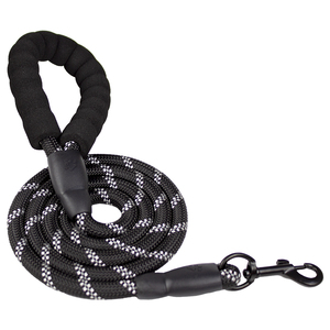 Reflective Stitching Solid Nylon Round Rope Dog Walking <b>Lead</b> Comfort Puppy <b>Training</b> Pet Traction Rope For Large Medium Small Dog - Product Image 1
