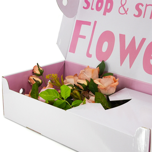 Boîtes d'expédition personnalisées en gros avec logo, boîtes d'emballage pour fleurs roses - Product Image 3