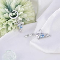 Boucles d'oreilles SPJ les plus vendues en argent sterling S925, motif patte de croix, cœur en zircon cubique, bijoux délicats pour amoureuses des animaux, vente en gros pour femmes