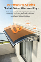 Auvent imperméable à commande manuelle, panneau en polycarbonate, auvent pour fenêtre, cadre en aluminium pour fenêtre, patio, entrée, montage mural