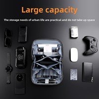 Tas Organizer Digital Nylon Custom Pabrik, 180 Derajat Terbuka Penuh, Portabel, untuk Perjalanan, Penyimpanan Kabel Data, Alat Tulis, dan Perlengkapan Lainnya