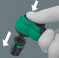 Clé à cliquet Wera Zyklop Comfort 3/8" avec mécanisme à dents fines commutable, en acier au chrome-molybdène chromé et revêtement plastique