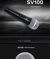 Microphone filaire à condensateur cardioïde multifonctionnel SV100 original en gros, construction métallique, suppression du bruit pour le karaoké