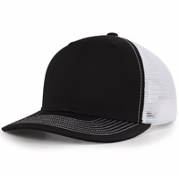 Gorras de Béisbol HN11 para Deportes al Aire Libre, con Malla de Algodón en la Parte Trasera, Color Negro y Blanco, Logotipo Personalizado, Gorra Trucker Veracap 112