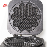 Gaufrier électrique professionnel en forme de cœur, machine à gaufres en acier inoxydable pour café et snack-bar (WB-H)