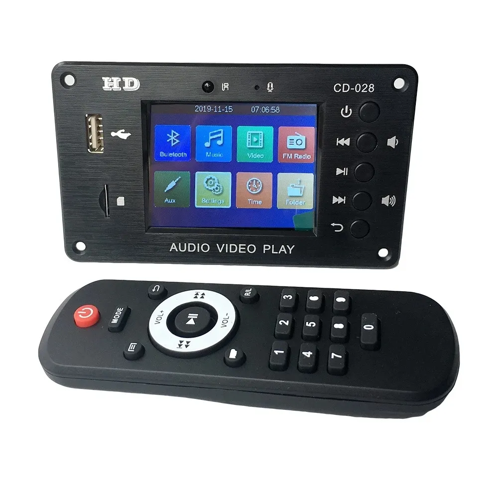 Yike Technology MP3 5.0 Stereo Audio Receiver HD Video Player FLAC WAV APE Decoding FM Radio USB TF Decoder Board Car Amplifier