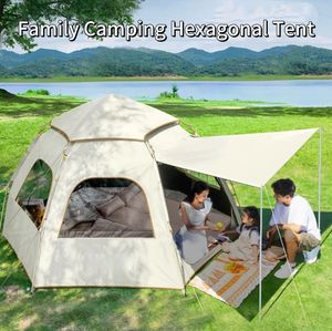Tente hexagonale à ouverture rapide, installation automatique en 3 secondes, fenêtre en maille pour l'intimité, pour la plage et le <span class=keywords><strong>camping</strong></span> - Product Image 4