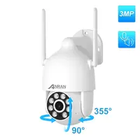 המחיר הטוב ביותר ANRAN 3MP שתי דרך אודיו ראיית לילה Wifi CCTV PTZ רשת מצלמת מעקב אבטחת מלא צבע מרגלים