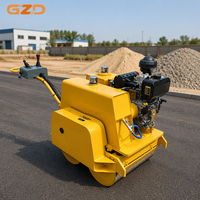 Compacteur de sol diesel à double tambour vibrant, petit modèle, avec logo et couleur personnalisés GZD, machine routière