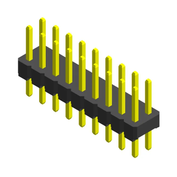 2.54mm * 2.54mm passo base 4.3mm linhas duplas mergulho tipo pino encabeçamento conector