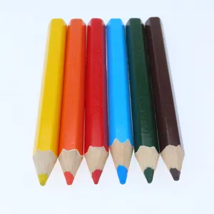 Promocional Pre-afilado corta pequeña mitad madera lápices de Color con En71/Astm d4236/SGS/MSDS