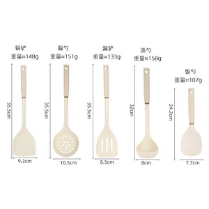 Silicone Kitchenware Set 5 Piece Non Stick Heat Resistant Spatula Spoon Rice Spoon <b>Cooking</b> Tool Set - Product Image 2