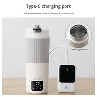 Bouilloire Électrique Portable Tout-en-un Isolée, Alimentation USB pour Voiture, Acier Inoxydable, Contrôle Numérique, Arrêt Automatique, Usage Domestique